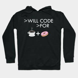 Coffee and donut - I will code for coffee and donut Hoodie